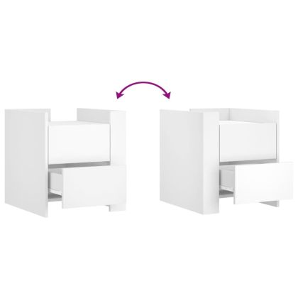 Нощно шкафче, бяло, 45x50x50 см, инженерно дърво