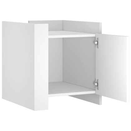 Нощно шкафче, бяло, 45x50x50 см, инженерно дърво