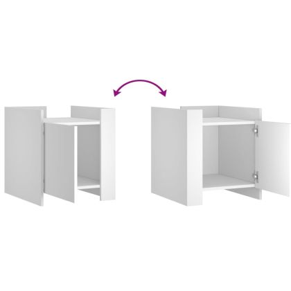 Нощно шкафче, бяло, 45x50x50 см, инженерно дърво