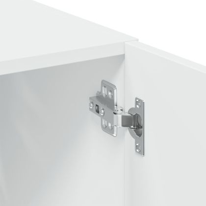 Шкаф за съхранение, бял, 70x42,5x225 см, инженерно дърво