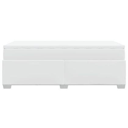 Боксспринг легло с матрак, бяло, 100x200 см, изкуствена кожа