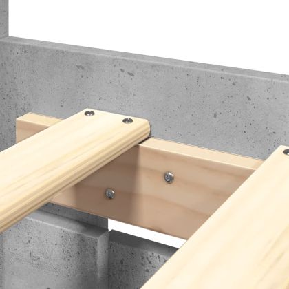 Рамка за легло с табла, бетонно сива, 150x200см инженерно дърво