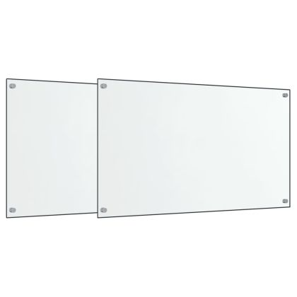 Кухненски гърбове, 2 бр, прозрачен, 70x50 см, закалено стъкло