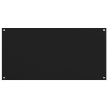 Кухненски гърбове, 2 бр, черен, 80x50 см, закалено стъкло