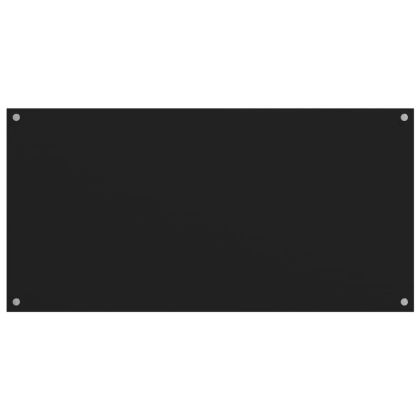 Кухненски гърбове, 2 бр, черен, 80x60 см, закалено стъкло