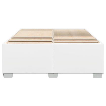 Рамка за легло, бяла,140x190 см изкуствена кожа