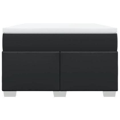 Боксспринг легло с матрак, черно, 120x190 см, изкуствена кожа