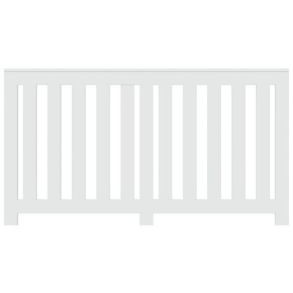 Капак за радиатор, бял, 149x20x82 см, инженерно дърво