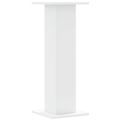 Стойки за растения 2 бр бели 30x30x80 см инженерно дърво