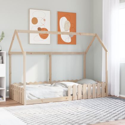 Рамка за детско легло къща, 90x200 см, масивна борова дървесина