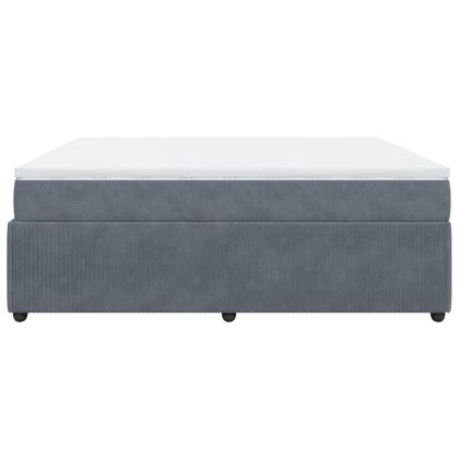 Боксспринг легло с матрак, тъмносиво, 180x200 см, кадифе