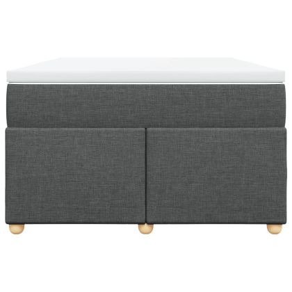 Боксспринг легло с матрак, тъмносиво, 120x200 см, плат