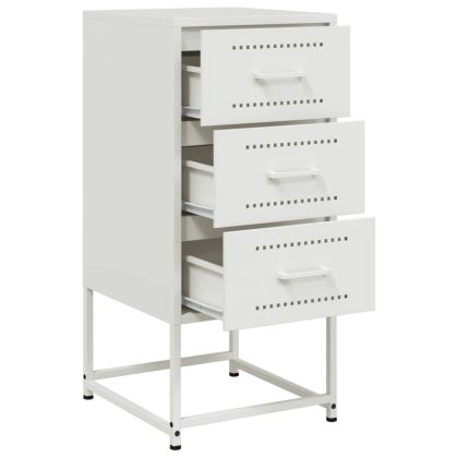 Нощни шкафчета 2 бр бял 36x39x78 см стомана