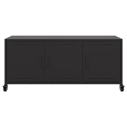 ТВ шкаф, черен, 100,5x39x43,5 см, стомана