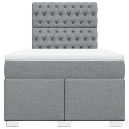 Боксспринг легло с матрак, светлосиво, 120x200 см, плат