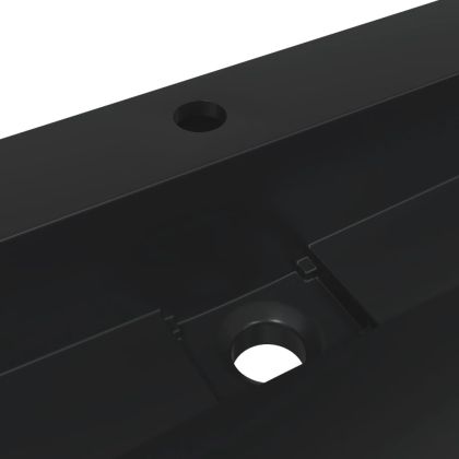 Мивка, 120x46x11 см, минерална/мраморна отливка, черен мат