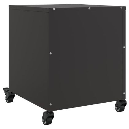 Нощни шкафчета, 2 бр, черни, 36x39x43,5 см, стомана