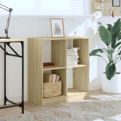 Библиотека, дъб сонома, 68,5x32x75 см, инженерно дърво