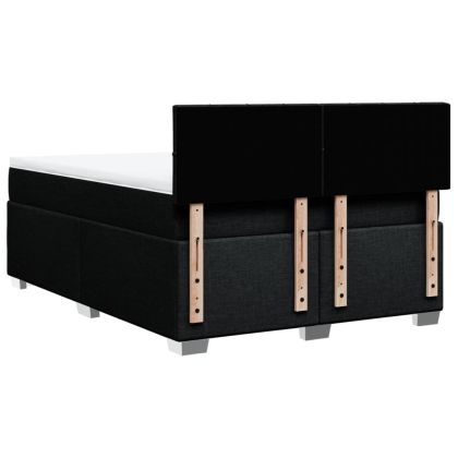 Боксспринг легло с матрак, черно, 140x200 см, плат