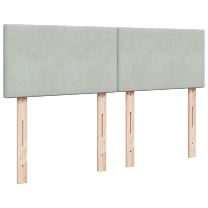 Боксспринг легло с матрак, светлосиво, 140x200 см, кадифе