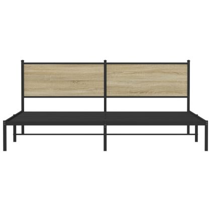 Метална рамка за легло, без матрак, сонома дъб, 193x203 см