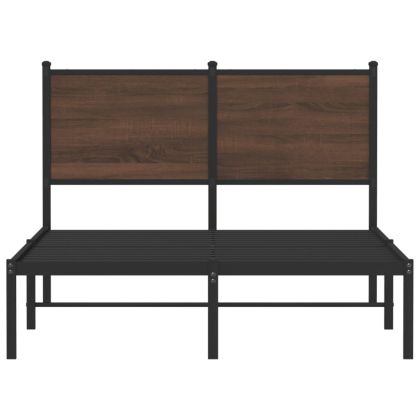 Метална рамка за легло, без матрак, кафяв дъб, 120x190 см
