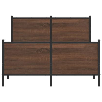 Метална рамка за легло, без матрак, кафяв дъб, 120x200 см