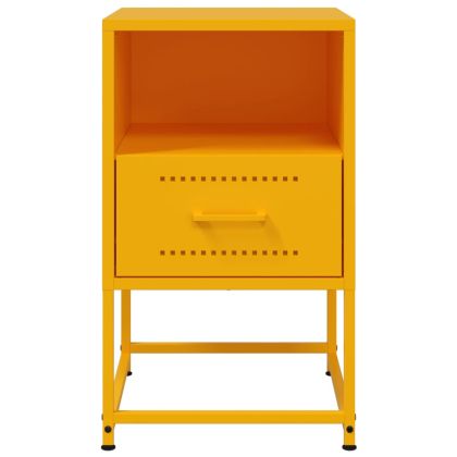 Нощни шкафчета 2 бр горчица жълто 36x39x60,5 см стомана