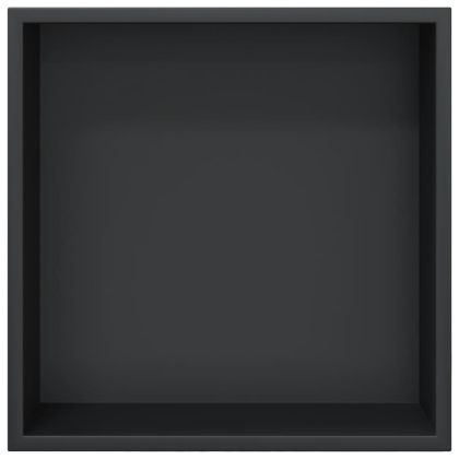 Душ ниша, матово черно, 32x32x9 см, неръждаема стомана