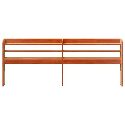 Горна табла с рафтове, восъчнокафява, 200 см, масивно дърво бор