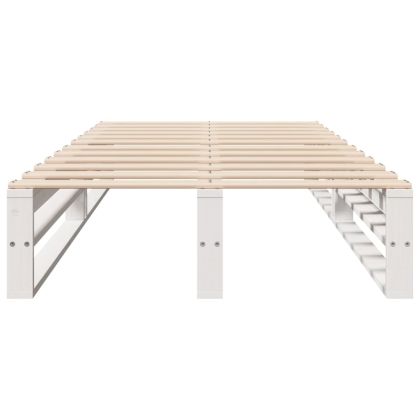 Рамка за легло без матрак, бял, 75x190 см, борово дърво масив