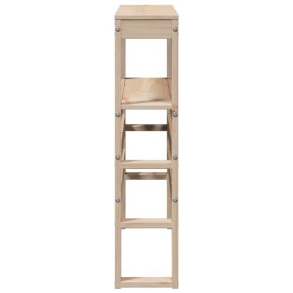 Горна табла с рафтове, 100 см, масивно дърво бор