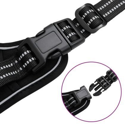 Кучешки нагръдник с отразяващи ивици регулируем черен M