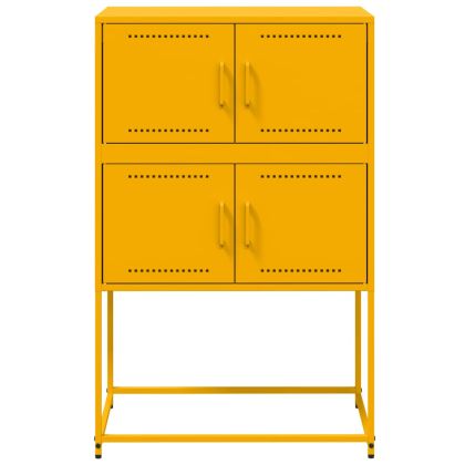 Бюфет, горчица жълто, 68,5x38,5x107 см, стомана