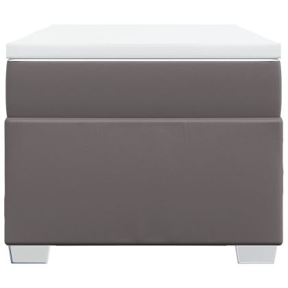 Боксспринг легло с матрак, сиво, 90x190 см изкуствена кожа