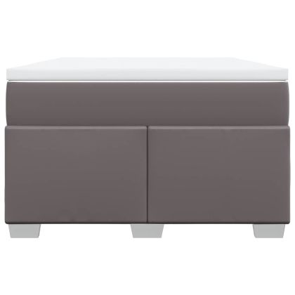 Боксспринг легло с матрак, сиво, 120x190 см изкуствена кожа