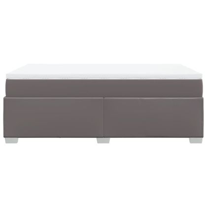 Боксспринг легло с матрак, сиво, 120x190 см изкуствена кожа