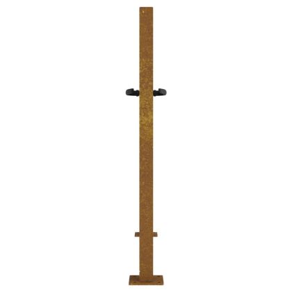 Градинска порта 100x100 см, дизайн с кортен стомана и трева