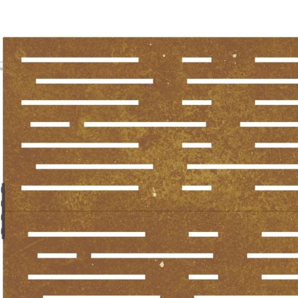 Градинска порта 100x75 см, кортенова стомана, квадратен дизайн