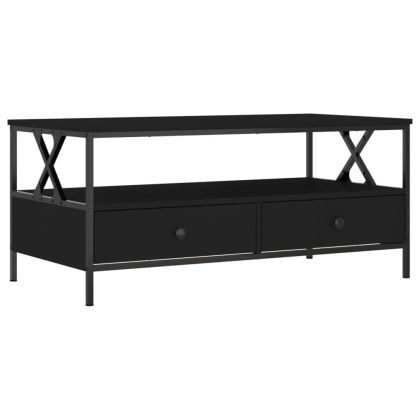 Маса за кафе, черна, 100x51x45 см, инженерно дърво