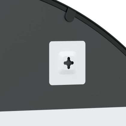 Стенно огледало, черно, 100x90 см, арка, желязо