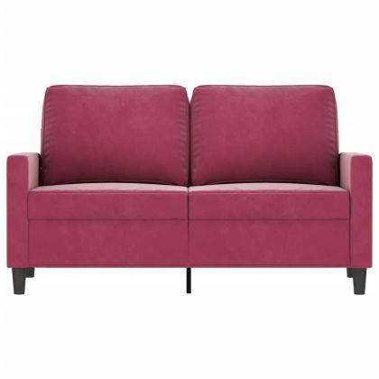 2-местен диван, виненочервен, 120 см, кадифе