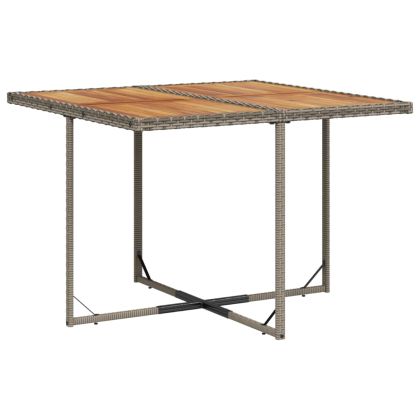 Градински трапезен комплект 5 части с възглавници сив полиратан