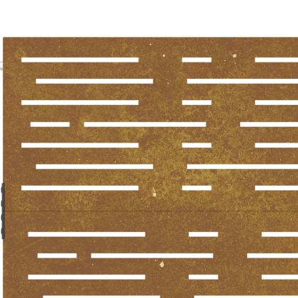 Градинска порта 85x75 см, кортенова стомана, квадратен дизайн