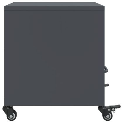 Нощни шкафчета, 2 бр, антрацит, 36x39x43,5 см, стомана