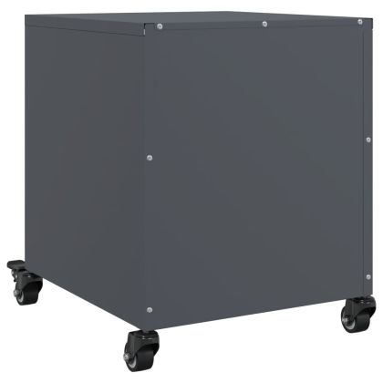 Нощни шкафчета, 2 бр, антрацит, 36x39x43,5 см, стомана