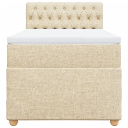 Боксспринг легло с матрак, кремава, 90x190 см, плат