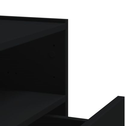 Нощно шкафче за стенен монтаж, черно, 45x30x35 см