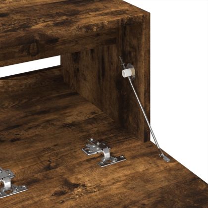 Шкаф за мивка, опушен дъб, 78x37x59 см, инженерно дърво