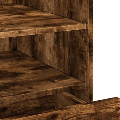 Нощно шкафче, опушен дъб, 45x50x50 см, инженерно дърво